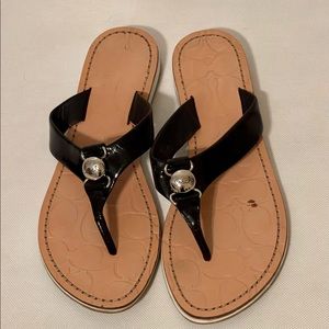 COACH Sandals Flip Flop Size 8 Black